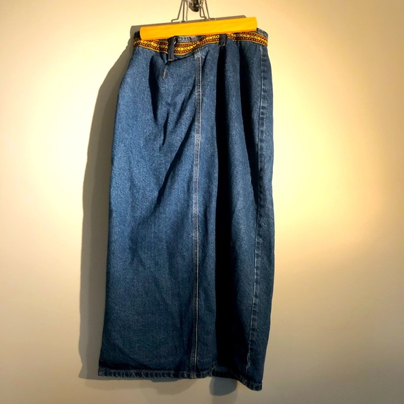 Long Vintage Jean Skirt - Picture 2 of 3